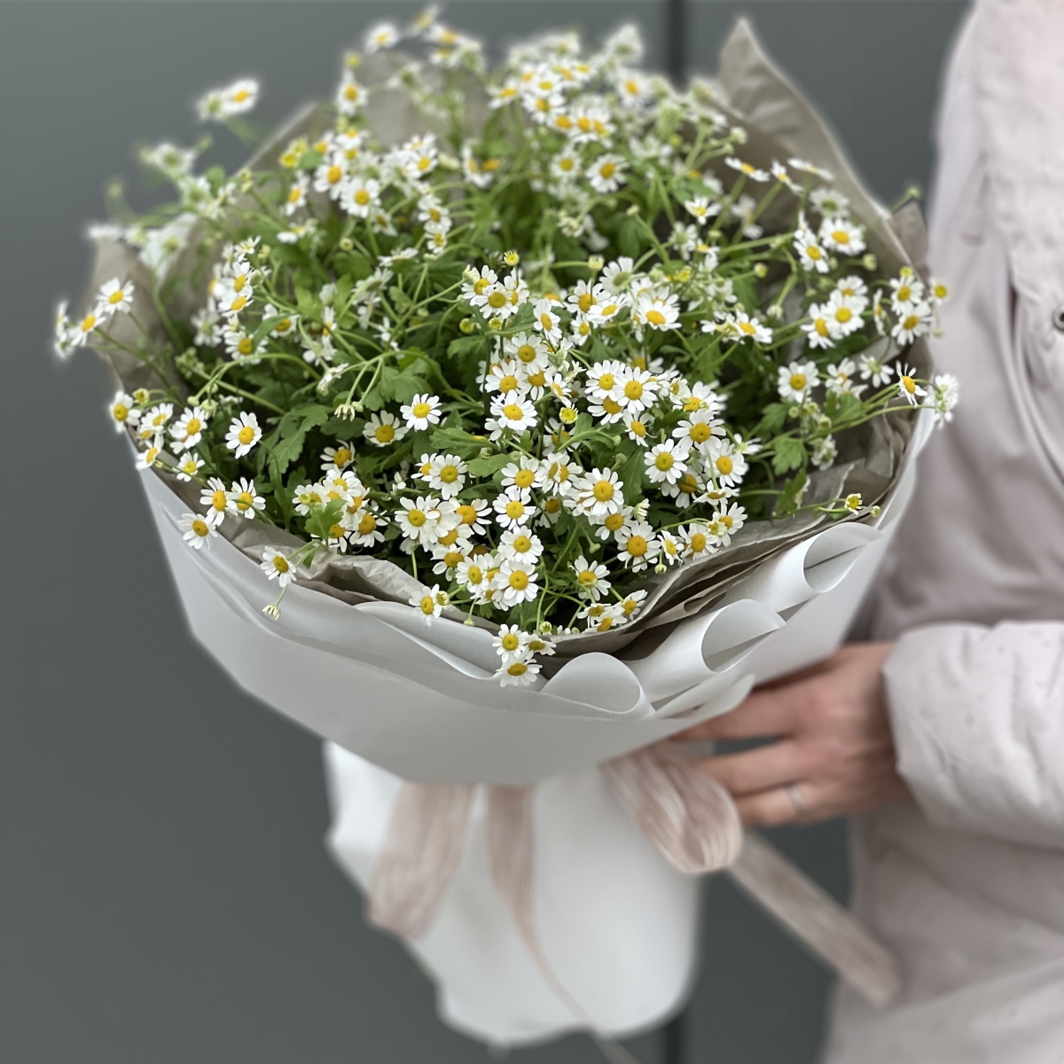 Букет из 15 веток ромашек (танацетума)