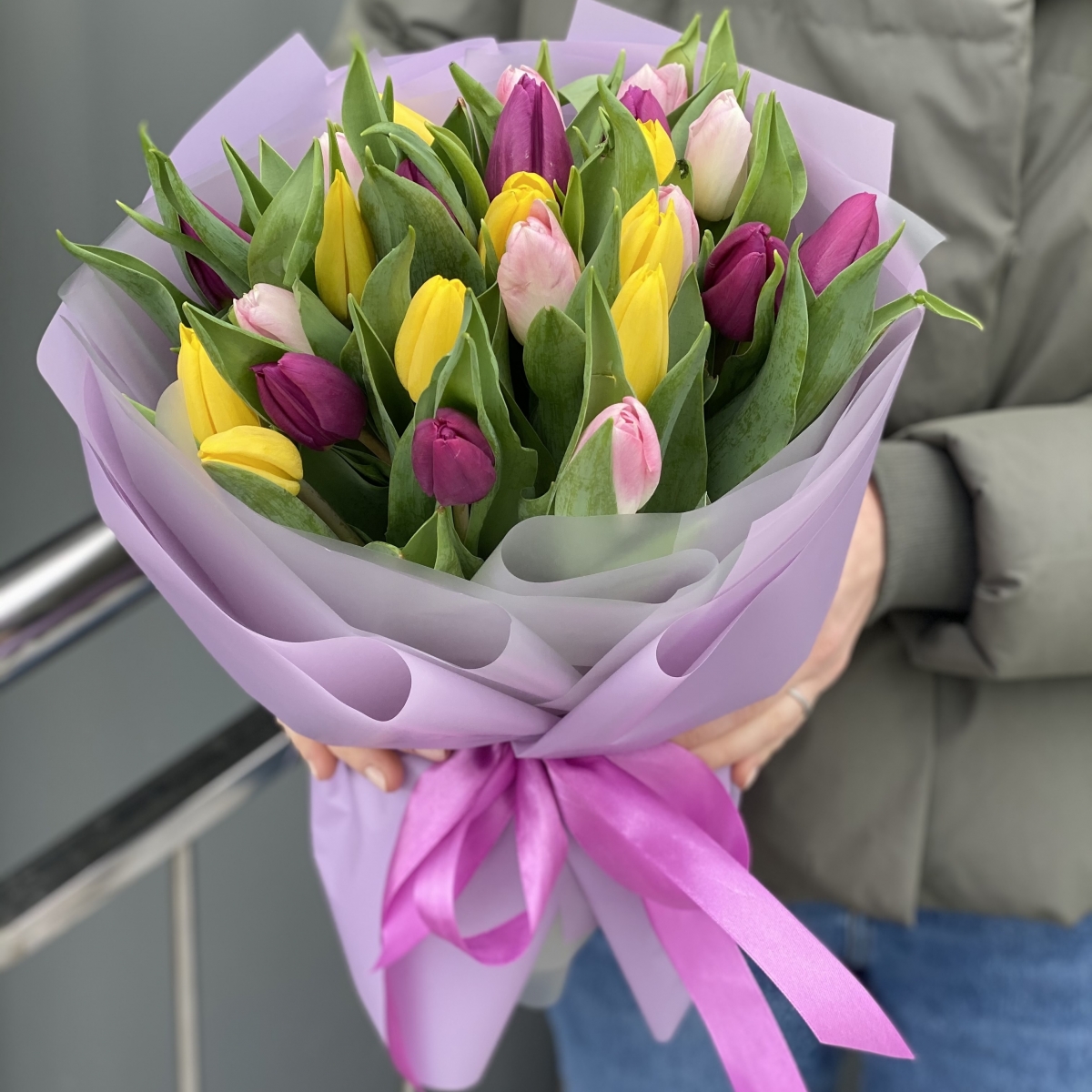 Букет Карандаши из 25 тюльпанов микс