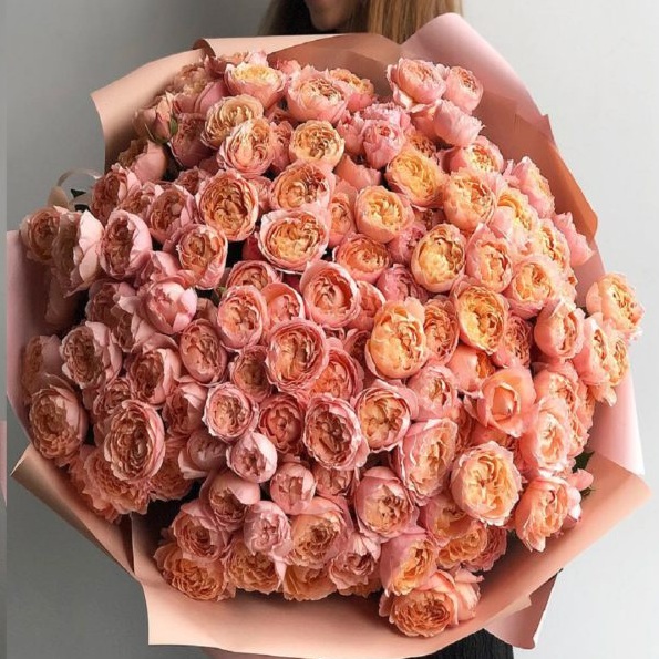 Букет кустовой пионовидной розы Венеция