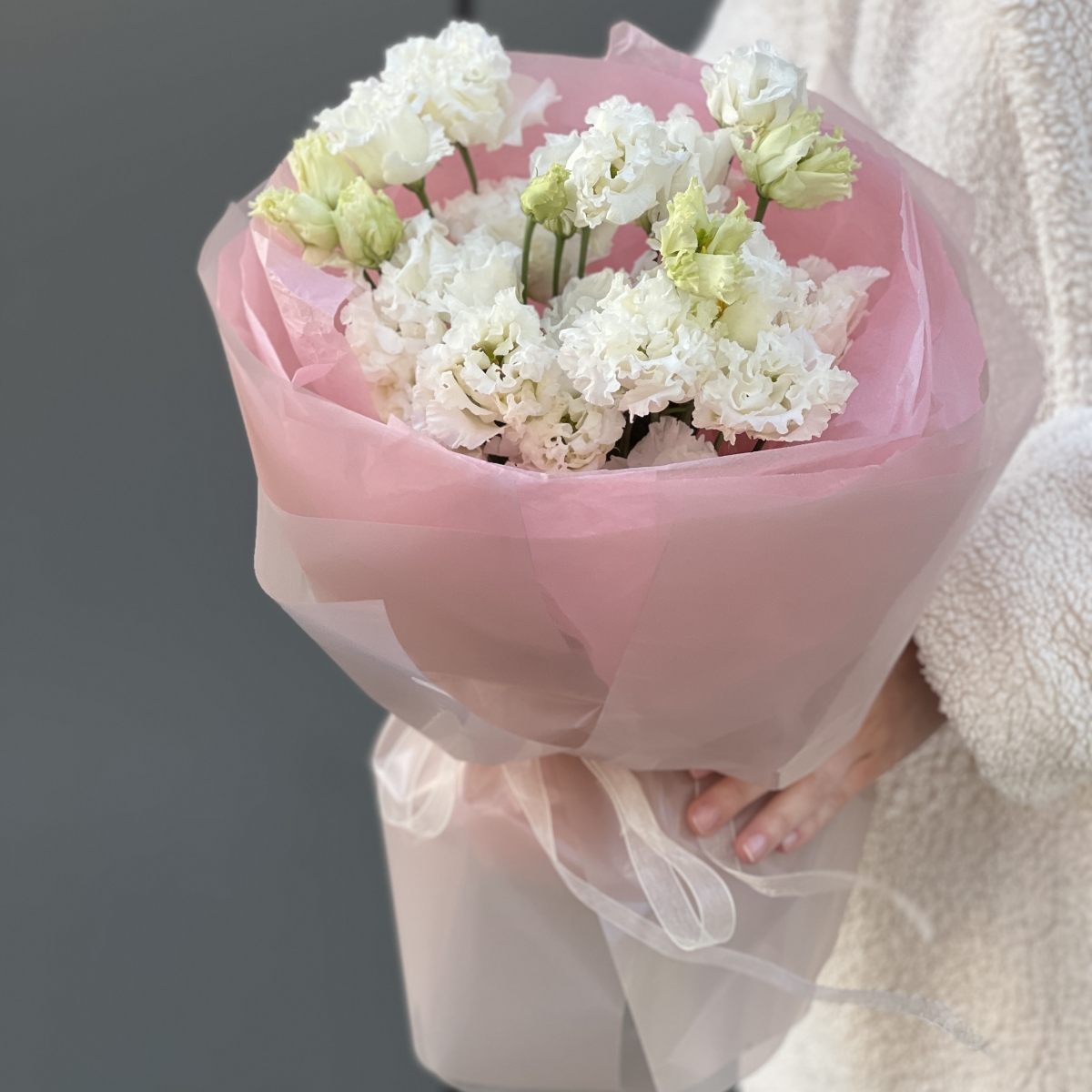 Букет Алиса из 5 веток кружевной белой эустомы